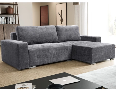 Rohová sedací souprava Anafi, tmavě šedá látka