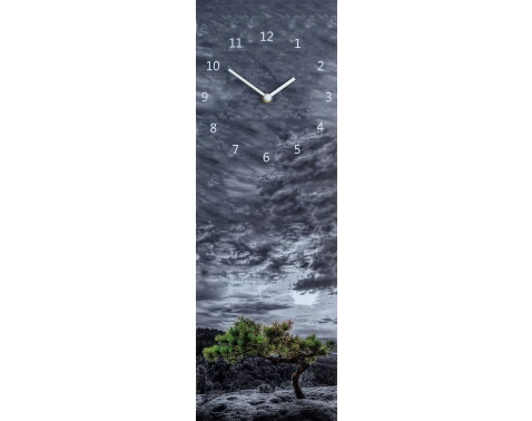 Levně Nástěnné hodiny Osamělý strom, 20x60 cm
