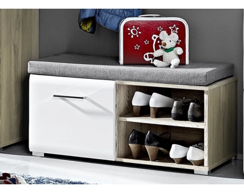 Botník Funny, dub stříbrný/bílý