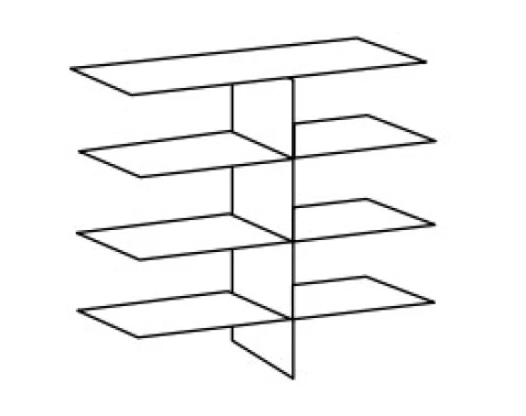 Vnitřní police s příčkou do šatní skříně šedé, šířka 87 cm/výška 160 cm