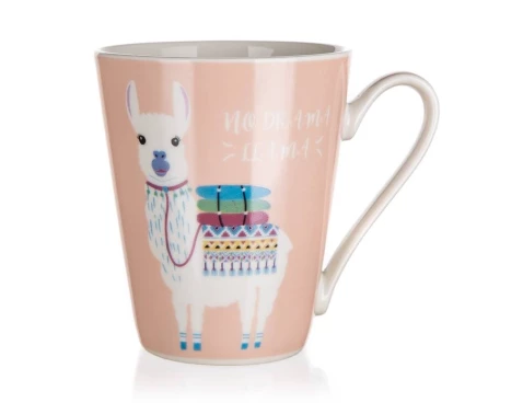 Hrnek Lama 320 ml, růžový