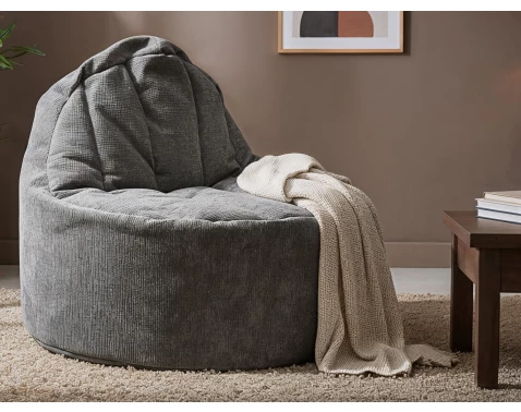 Sedací pytel Rimo, kouřově šedá látka