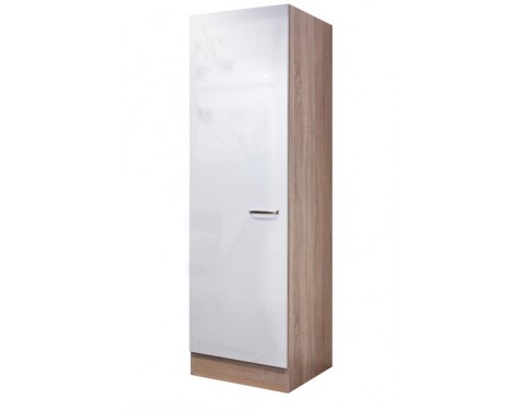 Vysoká kuchyňská skříň Valero GE50, dub sonoma/bílý lesk, šířka 50 cm - Bílá