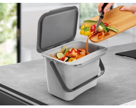 Závěsný odpadkový koš Bintex 4 l, šedý