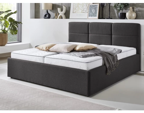 Postel Domango 140x200 cm, antracitově šedá látka