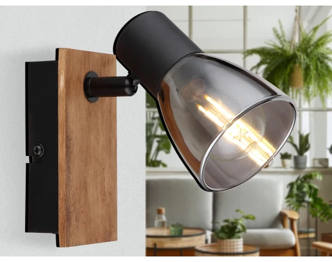 Levně Nástěnná lampa Claude, černá