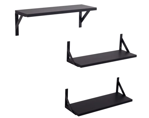 Sada 3 kusů polic Lamezia, černá