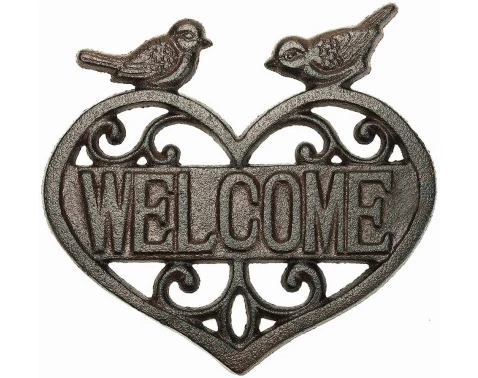 Levně Nástěnná dekorace Welcome, litina