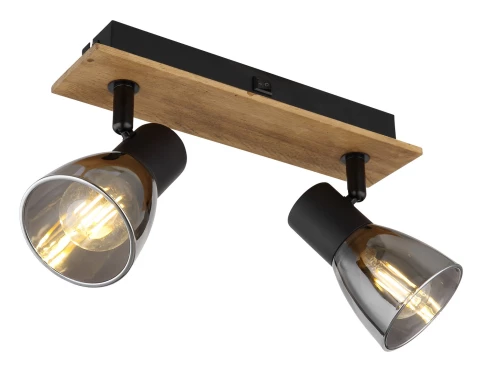 Stropní/nástěnné osvětlení Claude 25 cm, černá, 2 svítidla