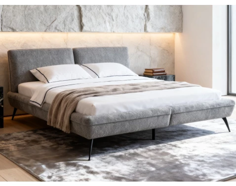 Postel Verde 180x200 cm, holubí šedá strukturovaná látka