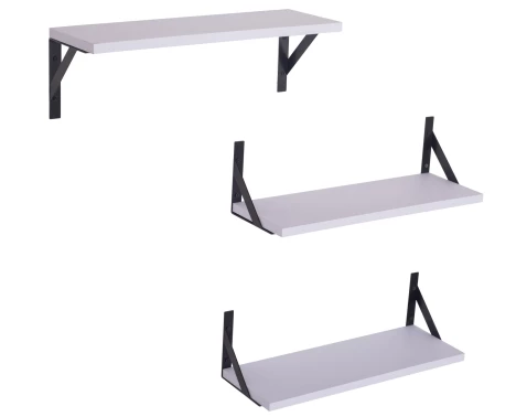 Sada 3 kusů polic Lamezia, bílá