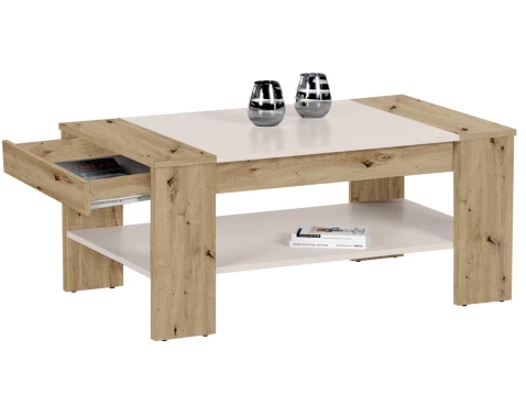 Konferenční stolek Finley Plus, dub artisan/béžový kašmír