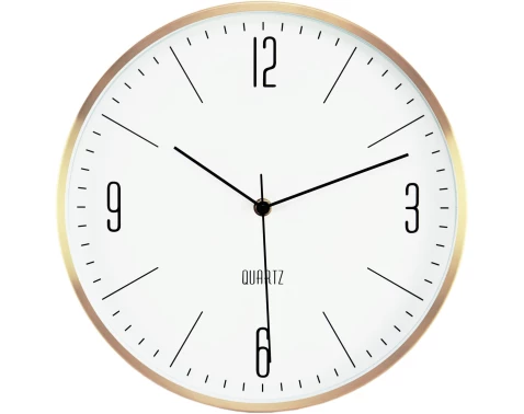 Levně Nástěnné hodiny 30 cm, zlatý kov
