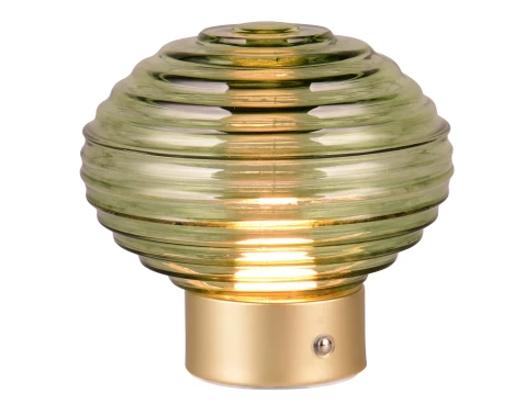 LED stolní lampa nabíjecí Earl 14 cm, zelené sklo