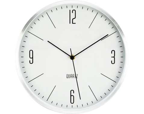 Levně Nástěnné hodiny 30 cm, stříbrný kov