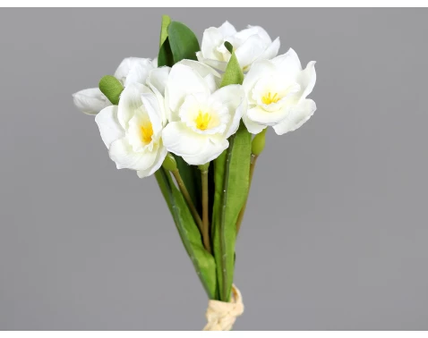 Umělá květina Svazek narcisů 32 cm, krémová