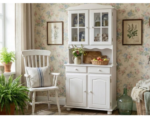 Vitrína In-Valencia, bělená borovice