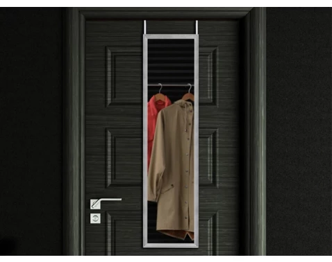 Závěsné zrcadlo na dveře Bea 30x120 cm, stříbrné