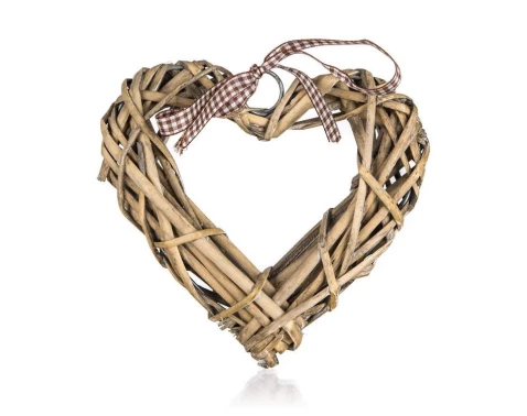 Dekorace Ratanové srdce, 15x15 cm