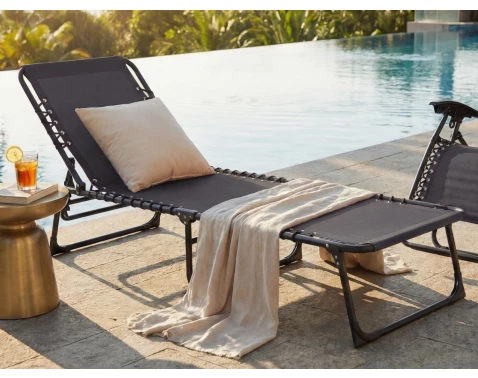 Zahradní lehátko Bielfeld, černé