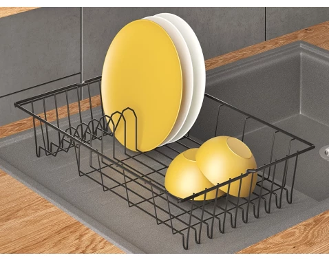 Levně Odkapávač na nádobí Brema Lava TouchTherm, černý