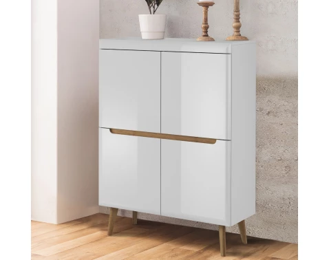 Úložná skříňka Nordi, dub riviera/bílá lesk