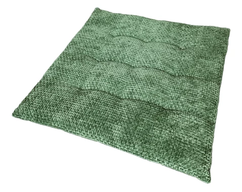 Levně Podsedák na židle Chenille Cross 40x40 cm, zelená