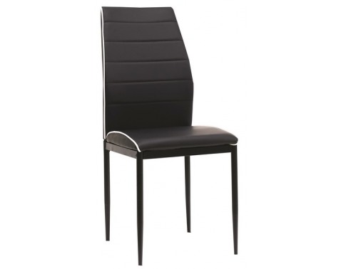 Jídelní židle Round, černá ekokůže - Černá