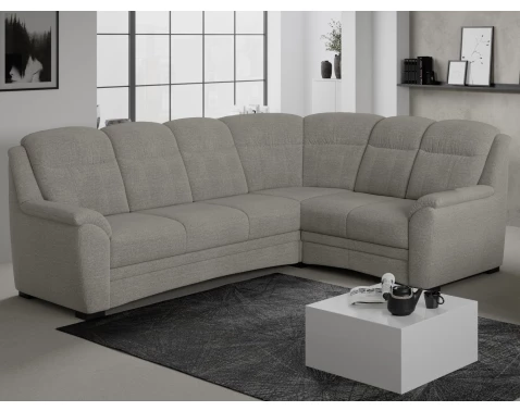 Rohová sedací souprava Bruno, světle šedá látka, pravý roh