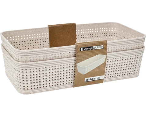 Úložný košík (2 ks) 25,3x13,3 cm, béžový
