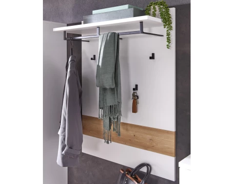 Předsíňový šatní panel Memphis, bílá/dub artisan
