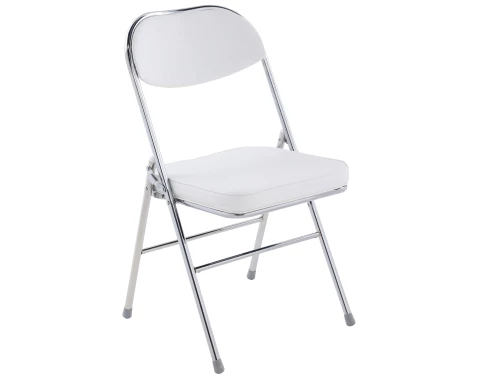 Skládací židle Liana, bílá ekokůže