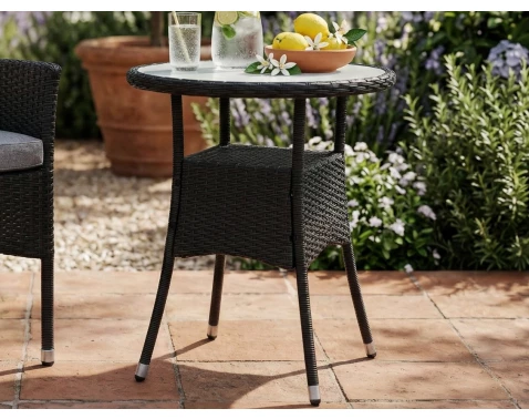 Kulatý zahradní stolek Alford, 60 cm, černý