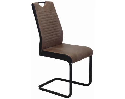 Jídelní židle Rindul, hnědá camel látka v optice lesklé kůže