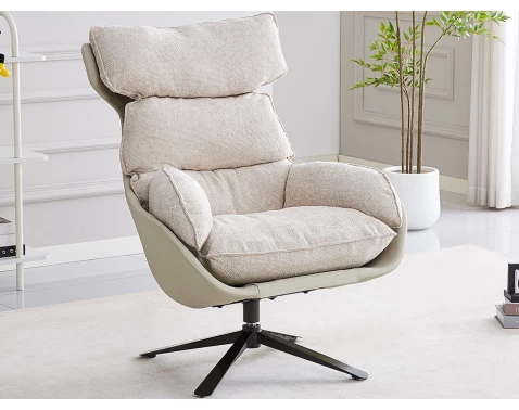 Otočné křeslo Pavia, světle béžová tkanina