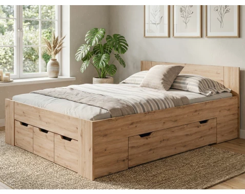 Postel Astral 140x200 cm, dub artisan