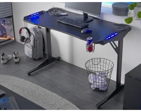 Levně Psací stůl Game, s osvětlením a USB