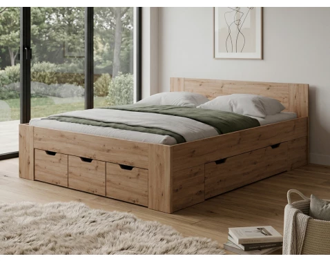 Postel Astral 160x200 cm, dub artisan
