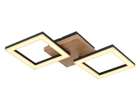 Stropní LED osvětlení Kerry 46 cm, kov/dřevo