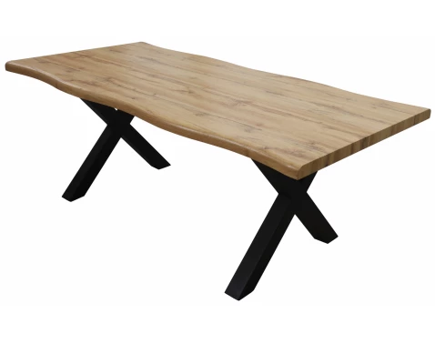 Jídelní stůl v zaobleném tvaru Mikkel 200x100 cm, divoký dub