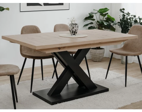 Rozkládací jídelní stůl Avenue 160x90 cm, dub artisan/černý