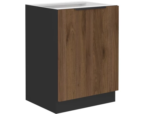 Dolní kuchyňská skříňka Monza, 60 cm, ořech/černá