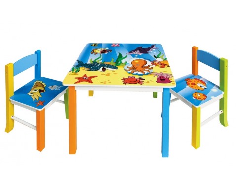 Detský set 2+1 š/v/h stolu: 60x60x53,5 cm