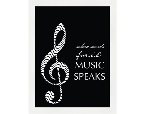 Levně Rámovaný obraz Music Speaks, 18x24 cm