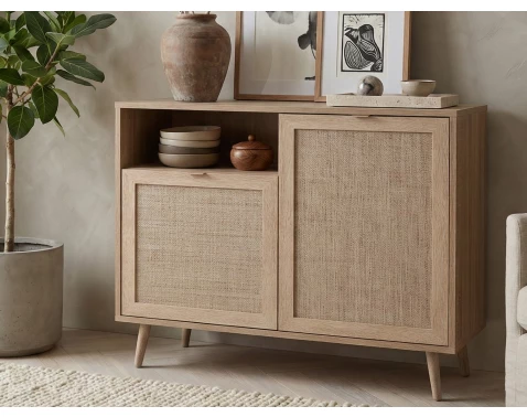 Skříňka 2-dveřová Bali, dub sonoma/výplet