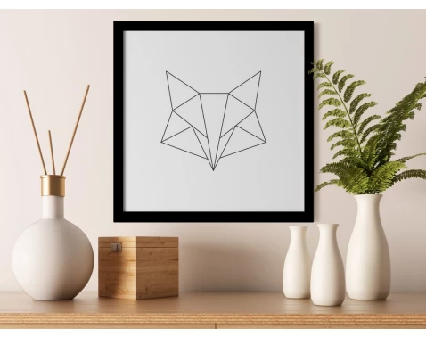 Levně Rámovaný obraz Geometrická liška, 30x30 cm