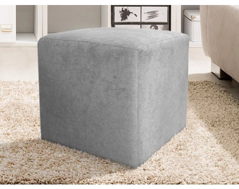 Taburet Bali, 40x40 cm, holubí šedá látka