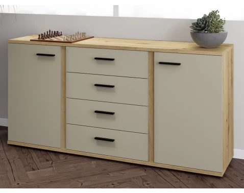 Komoda se zásuvkami Kanada, 170 cm, dub artisan/kašmírová béžová
