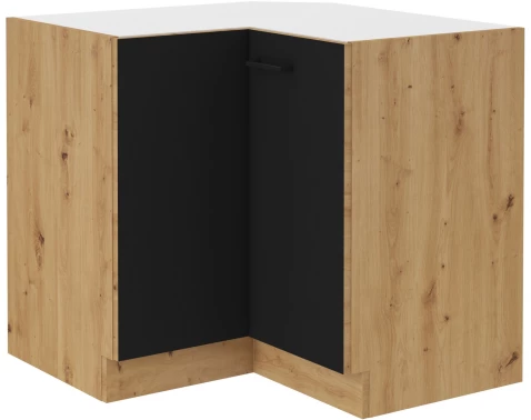 Dolní rohová kuchyňská skříňka Modena 90/90 cm, dub artisan/černá