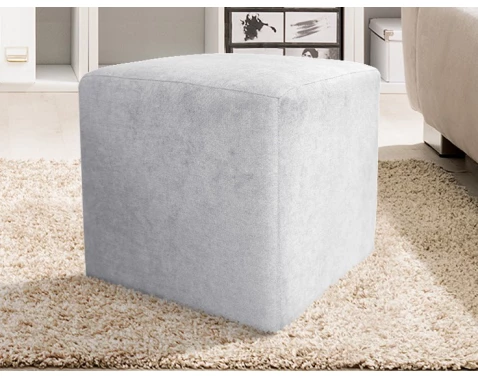 Taburet Bali, 40x40 cm, světle šedá látka